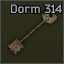 Dorm room 314 marked key